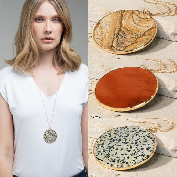 19221 Stone Pendant Necklaces - Picture 2 of 4